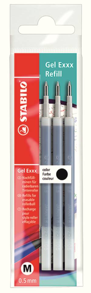 Stabilo Penna gel Gel Exxx Ricarica Nero 3pz