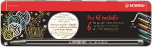 Stabilo Pennarelli Pen 68 Metallic scatola metallo 6pz