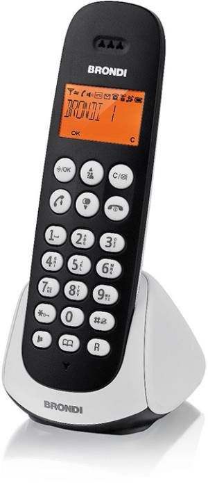 Telefono Cordless Brondi Adara Nero/Bianco